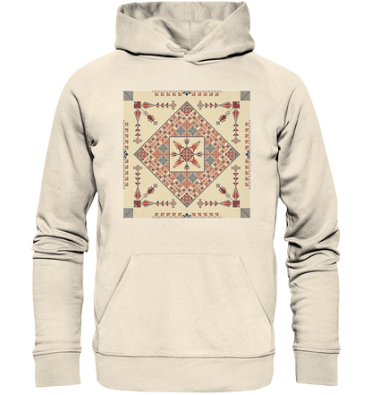 Natural and Red Pattern - Organic Hoodie