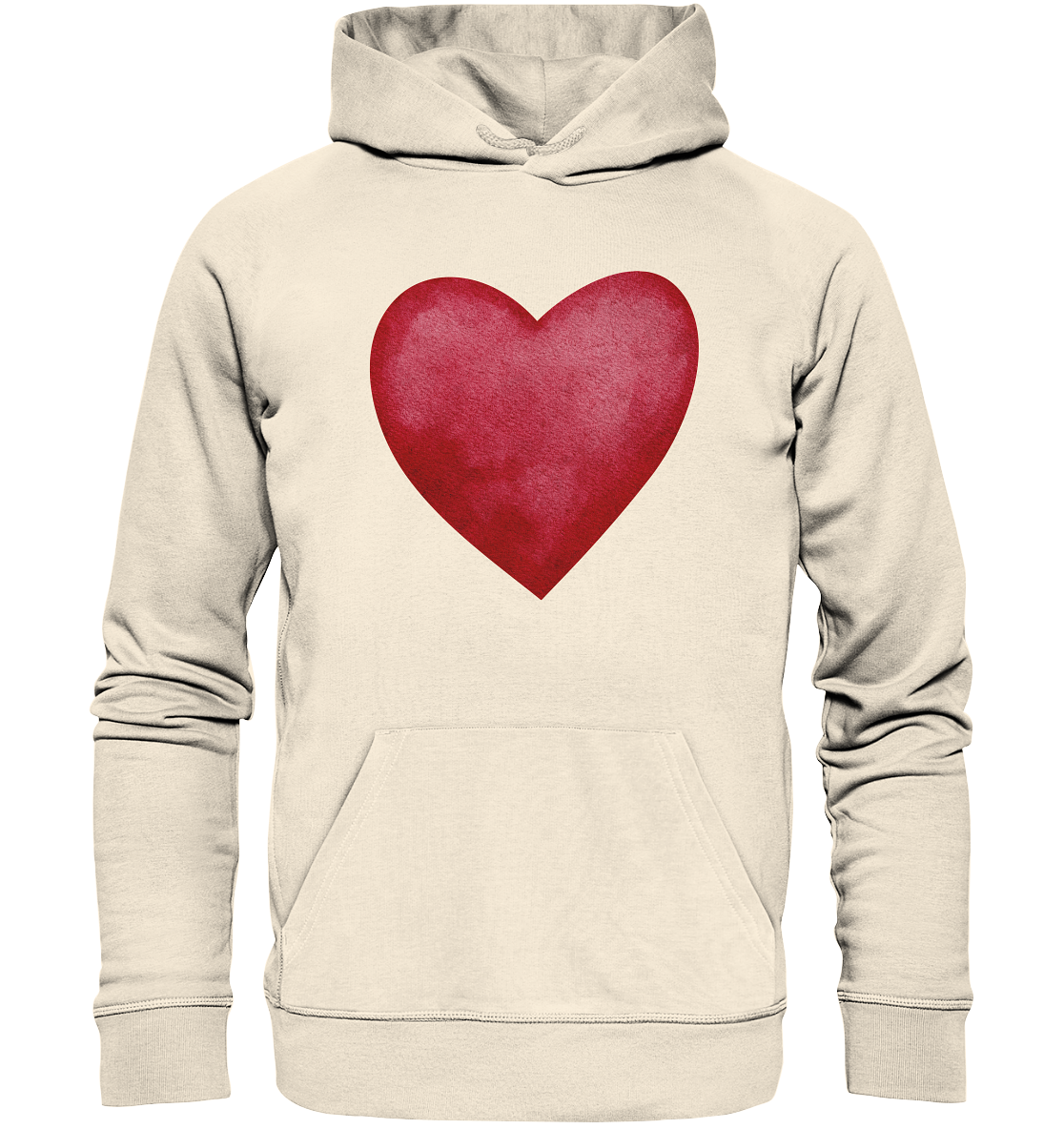 Watercolor red heart - Organic Hoodie