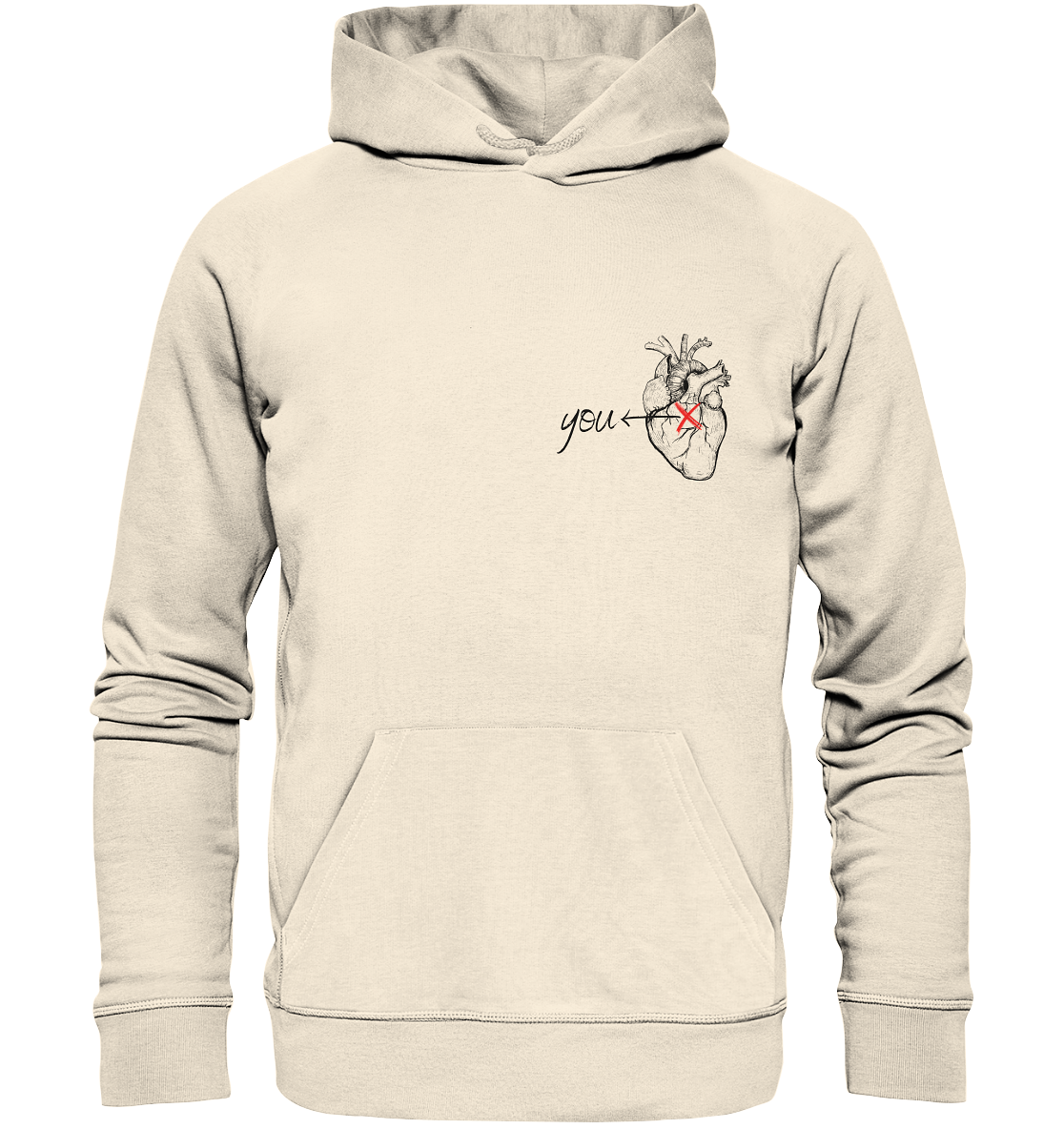 You - Heart - Organic Hoodie