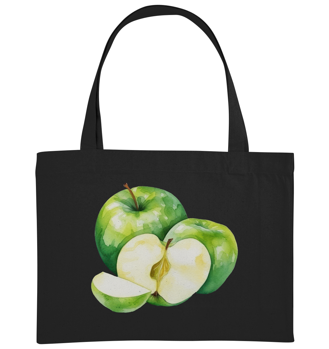 Green Apple Watercolor - Organic Shopping-Bag