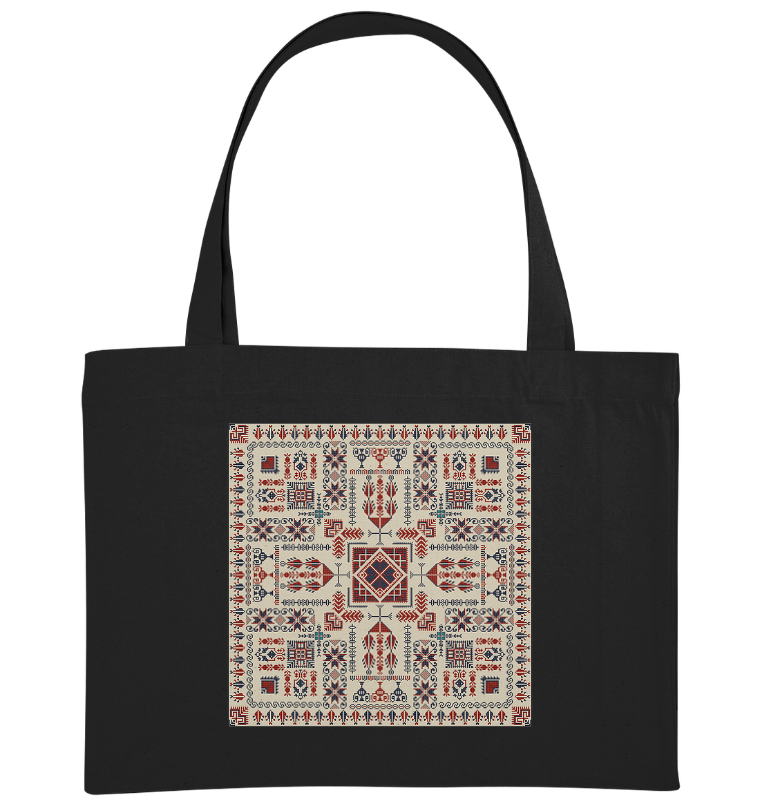 Red and Blue Pattern - Organic Shopping-Bag