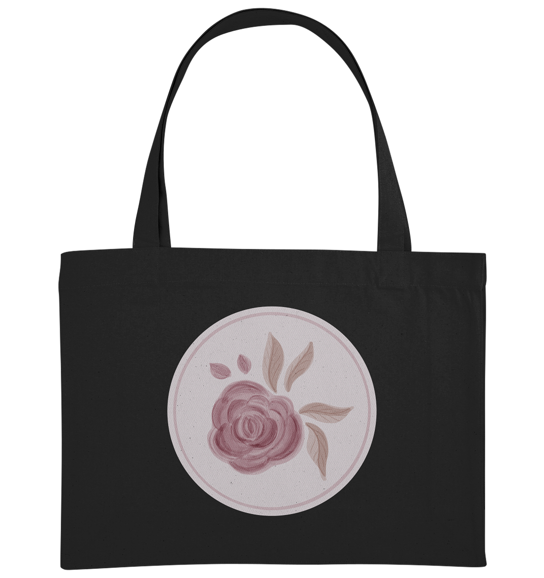 Blume Rund Rose - Organic Shopping-Bag