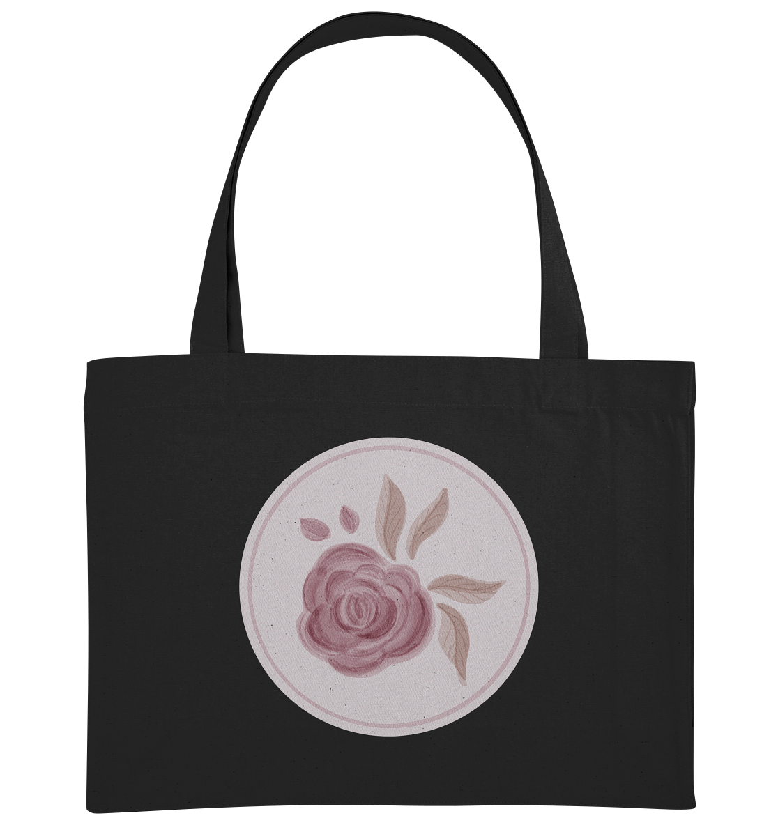 Blume Rund Rose - Organic Shopping-Bag