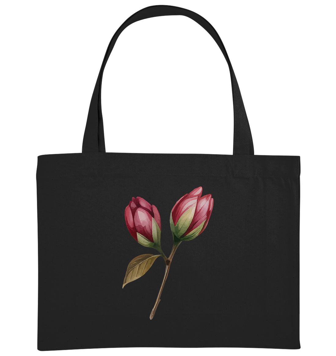 Blume Knospe Bordeaux - Organic Shopping-Bag