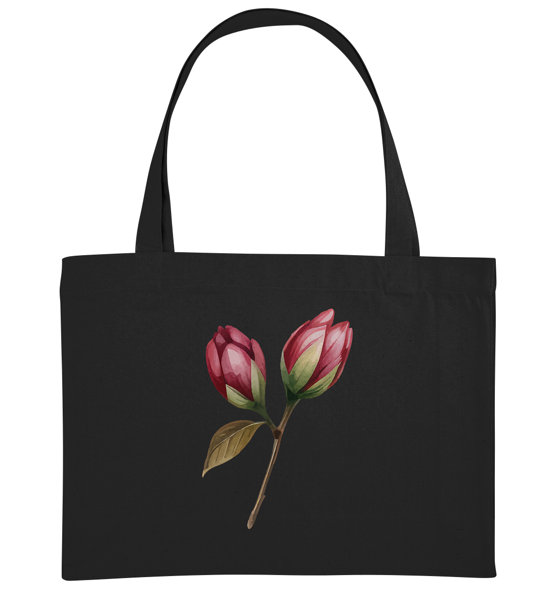 Blume Knospe Bordeaux - Organic Shopping-Bag