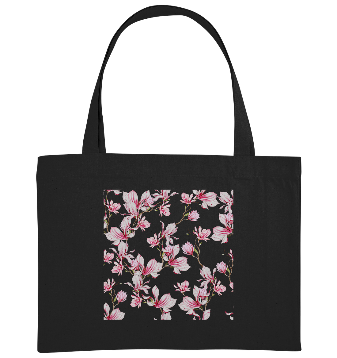 Blumenmuster Rosa - Organic Shopping-Bag