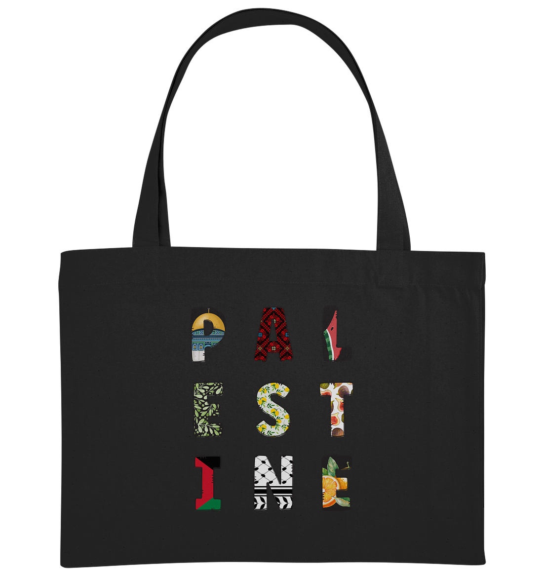 Palestine single letters - Organic Shopping-Bag