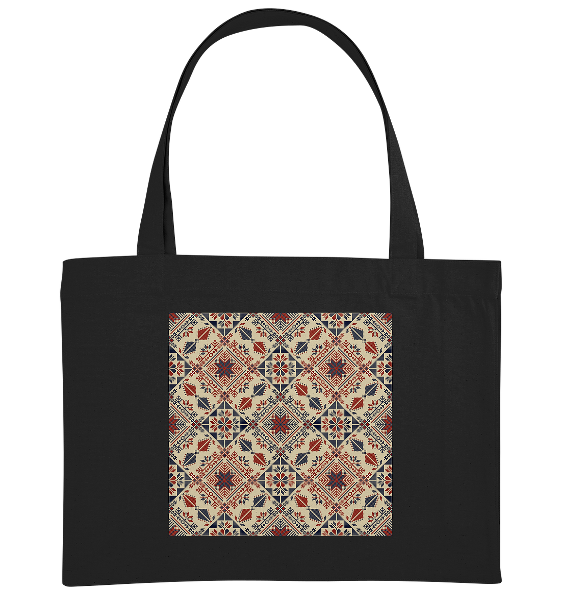 Red and Blue Circle Pattern - Organic Shopping-Bag