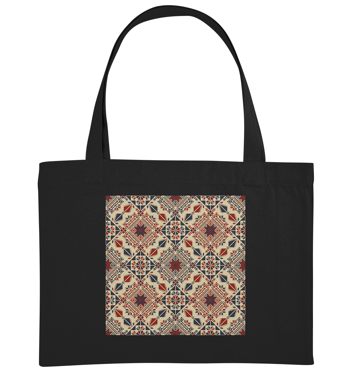 Red and Blue Circle Pattern - Organic Shopping-Bag