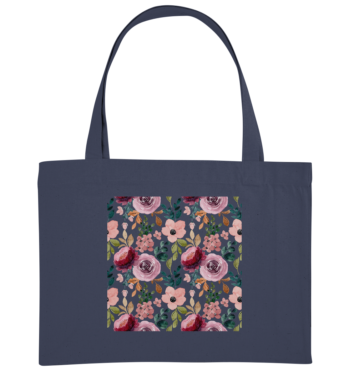 Blumenmuster Rosa Grün - Organic Shopping-Bag