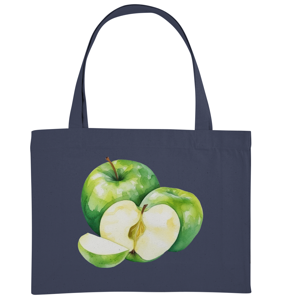 Green Apple Watercolor - Organic Shopping-Bag