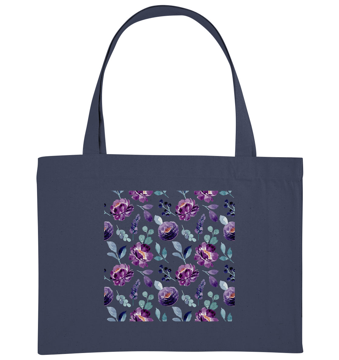 Blumenmuster Lila - Organic Shopping-Bag