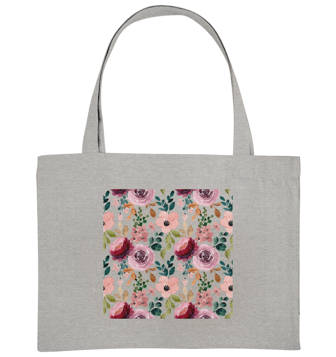 Blumenmuster Rosa Grün - Organic Shopping-Bag