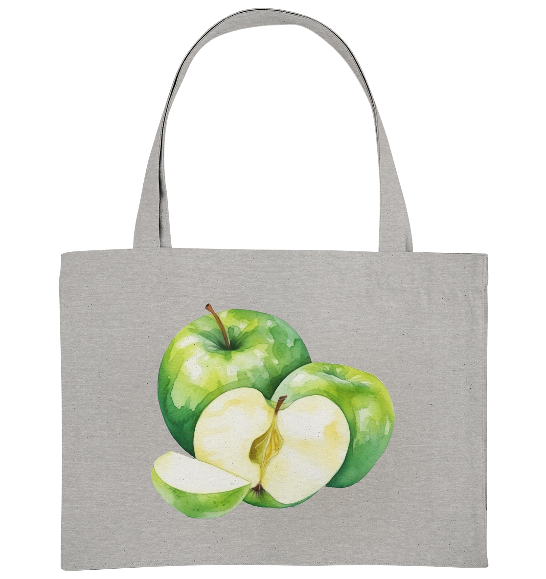 Green Apple Watercolor - Organic Shopping-Bag