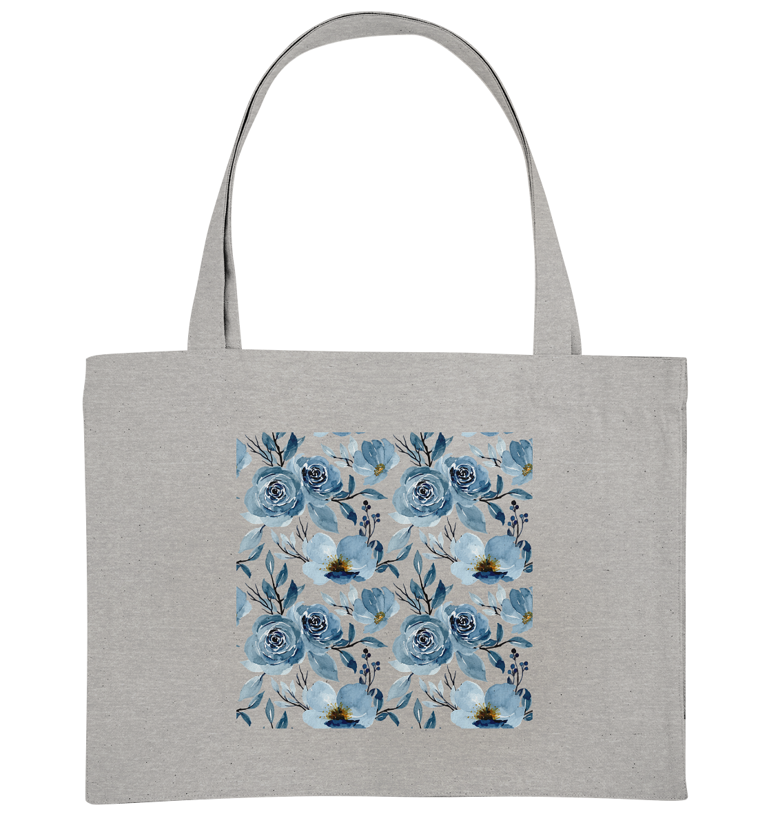 Blumenmuster Blau - Organic Shopping-Bag