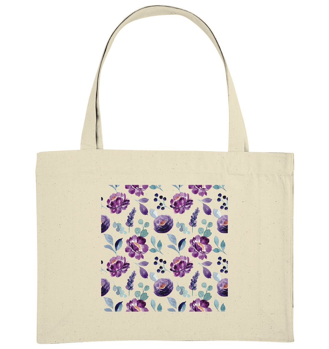 Blumenmuster Lila - Organic Shopping-Bag