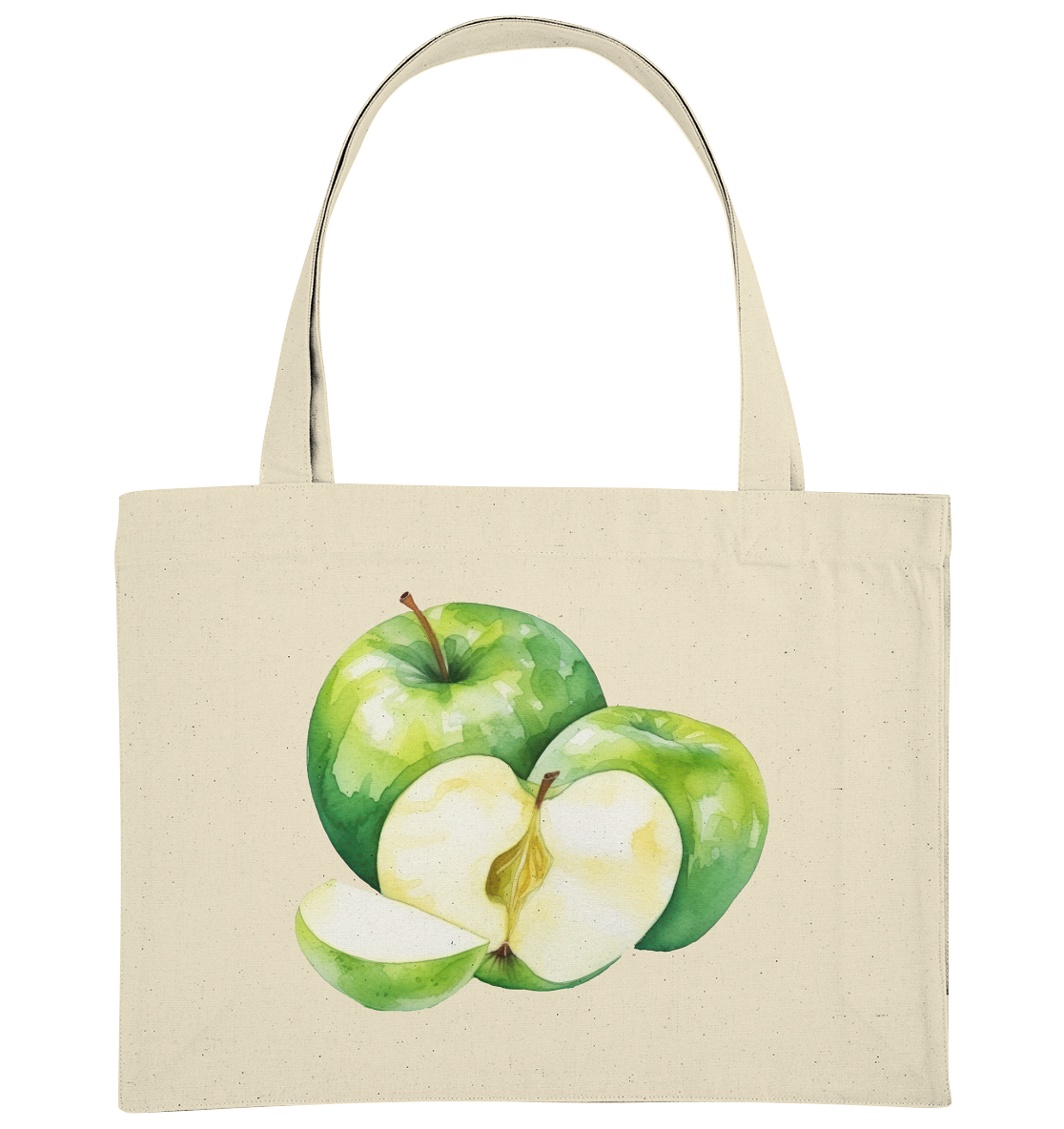 Green Apple Watercolor - Organic Shopping-Bag