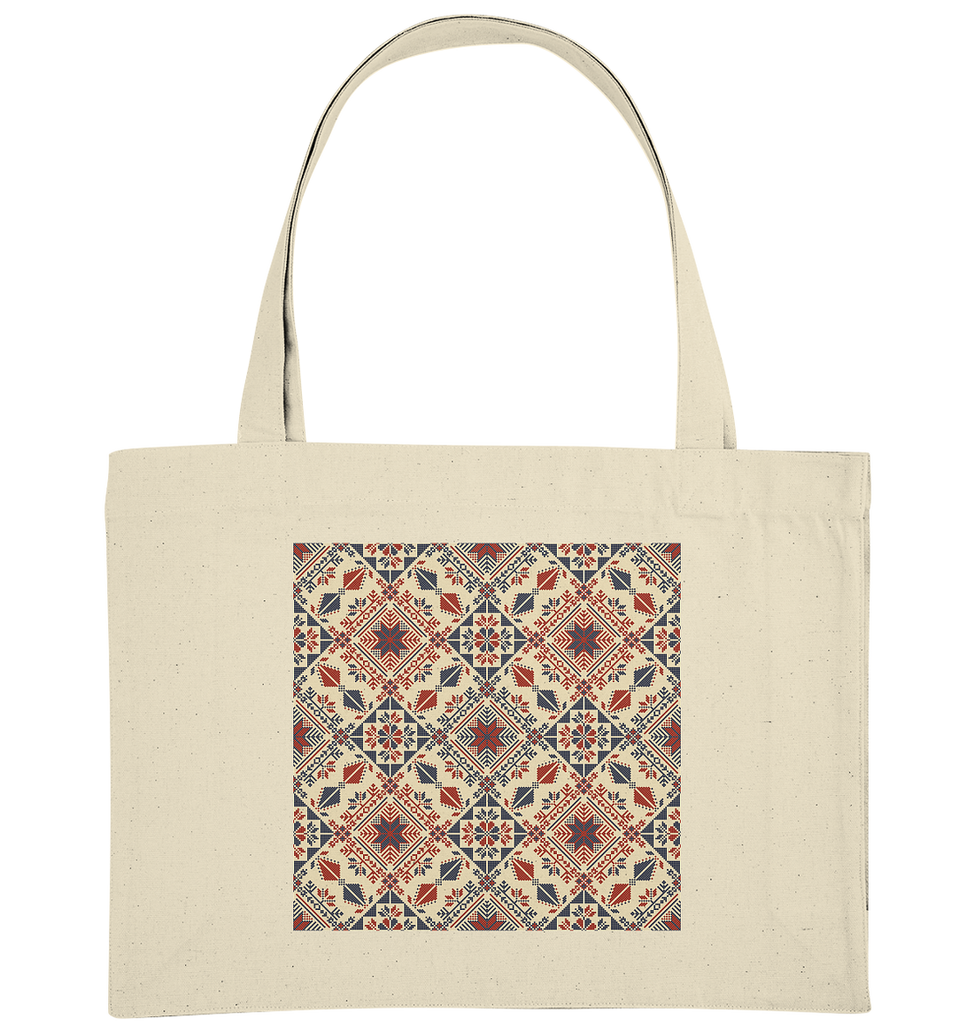 Red and Blue Circle Pattern - Organic Shopping-Bag