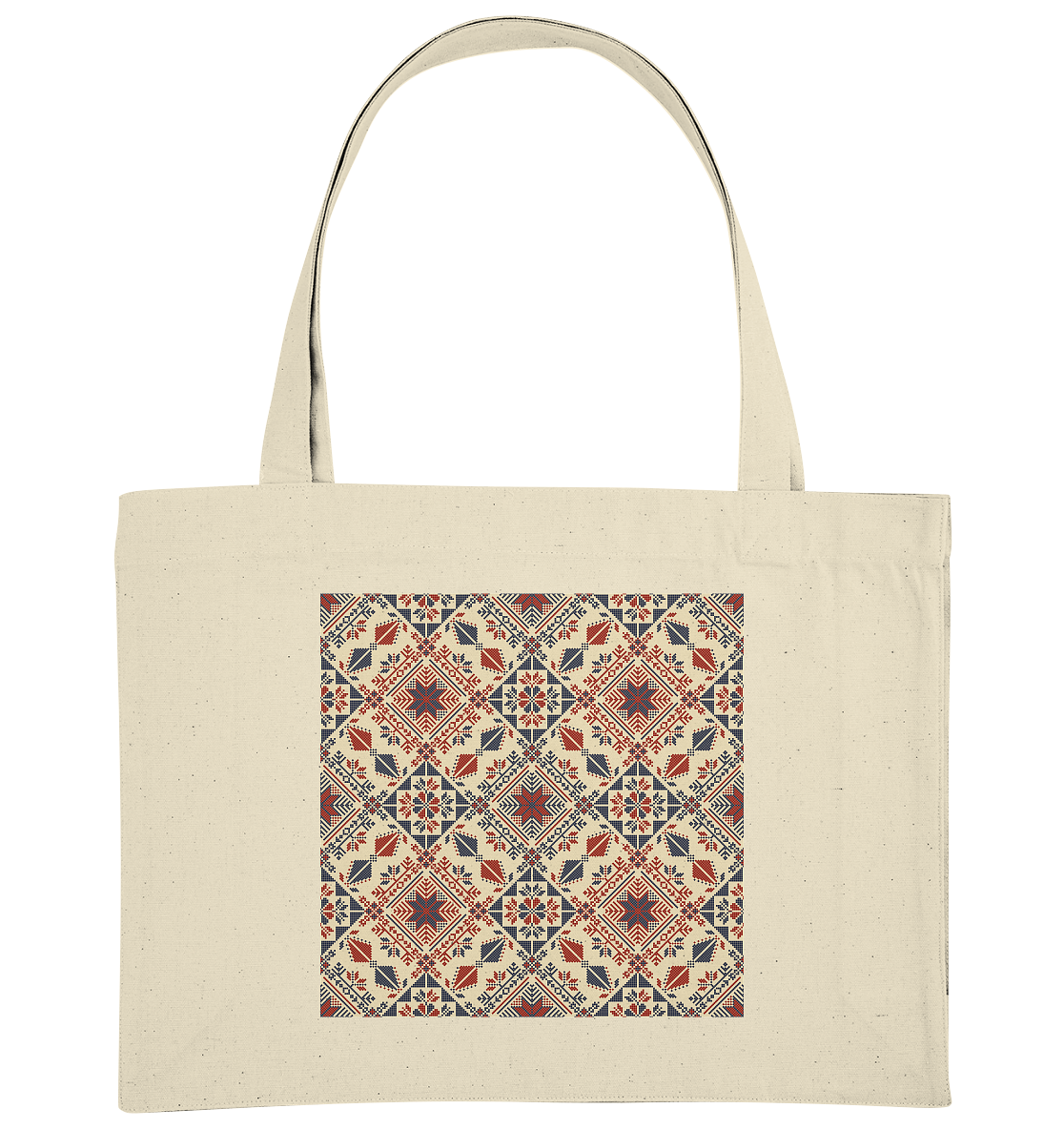 Red and Blue Circle Pattern - Organic Shopping-Bag