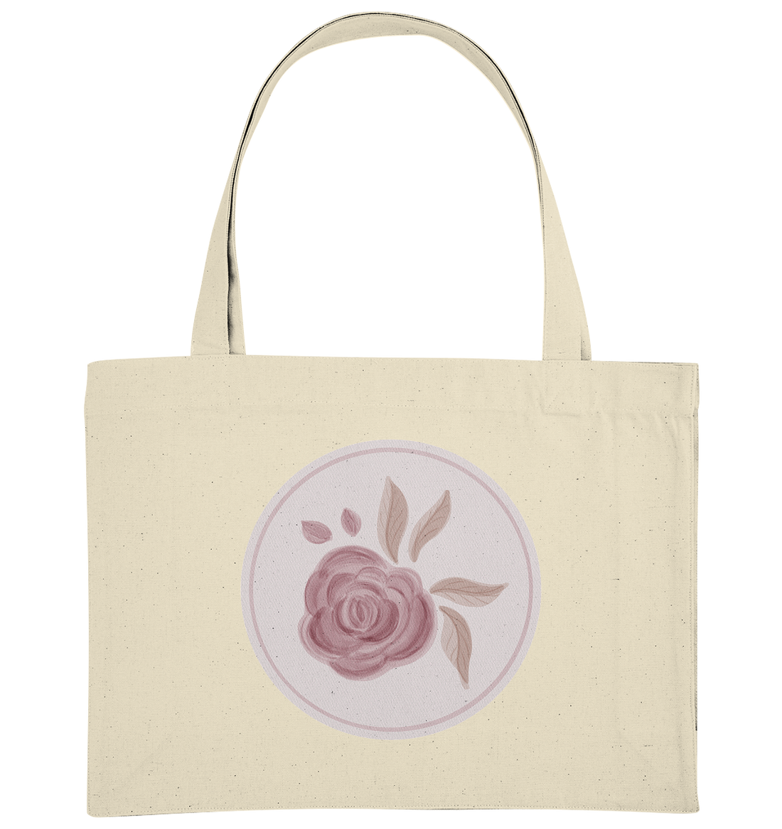 Blume Rund Rose - Organic Shopping-Bag