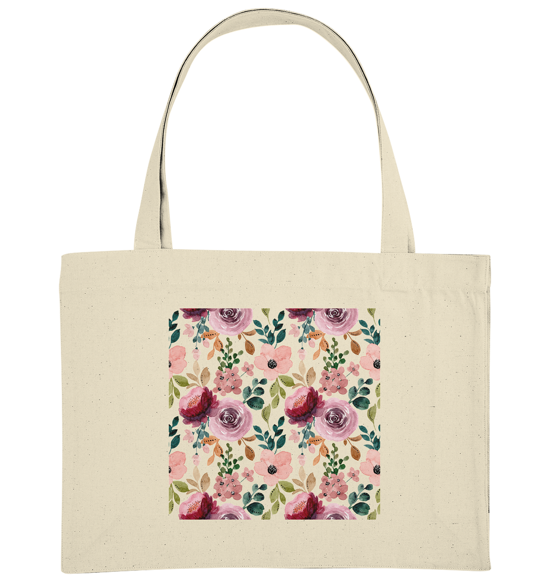 Blumenmuster Rosa Grün - Organic Shopping-Bag