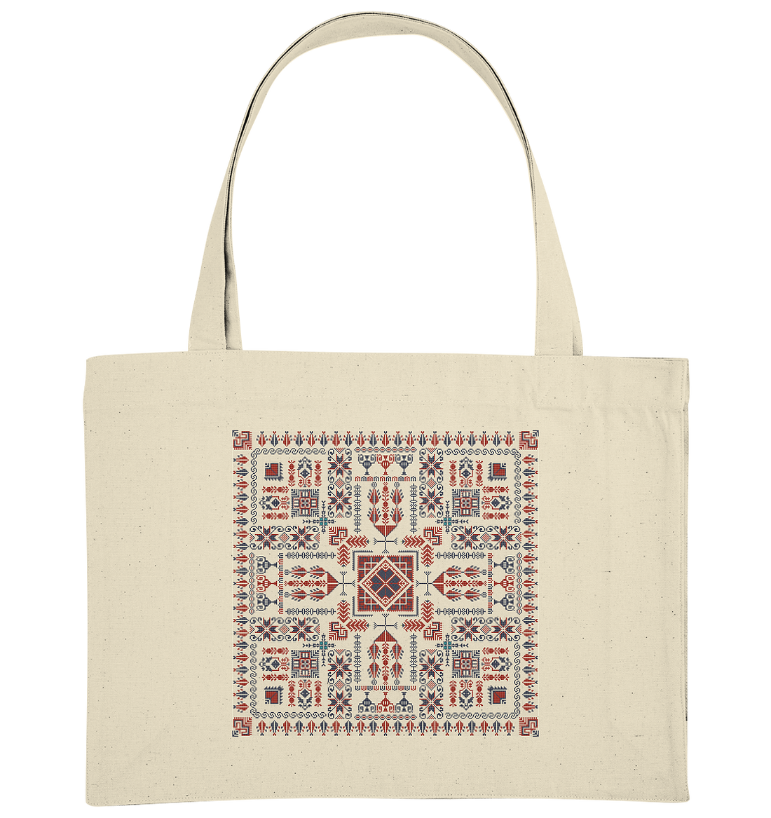 Red and Blue Pattern - Organic Shopping-Bag