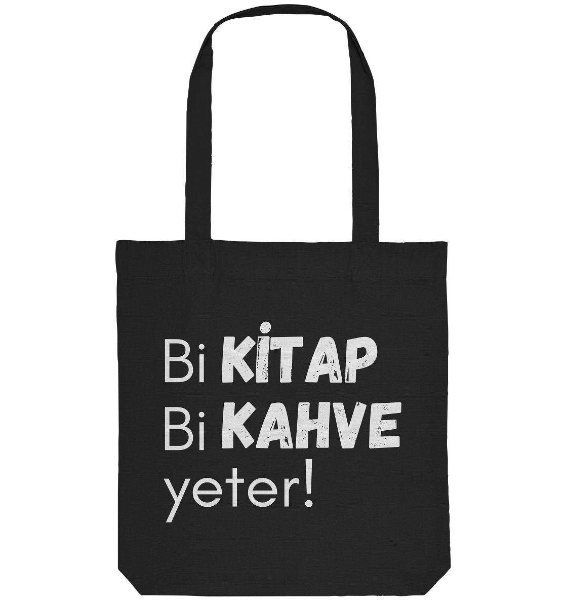 Bi Kitap Bi Kahve yeter! - Organic Tote-Bag