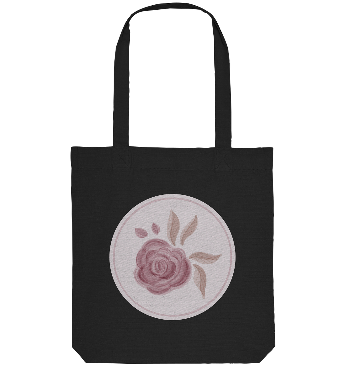 Blume Rund Rose - Organic Tote-Bag