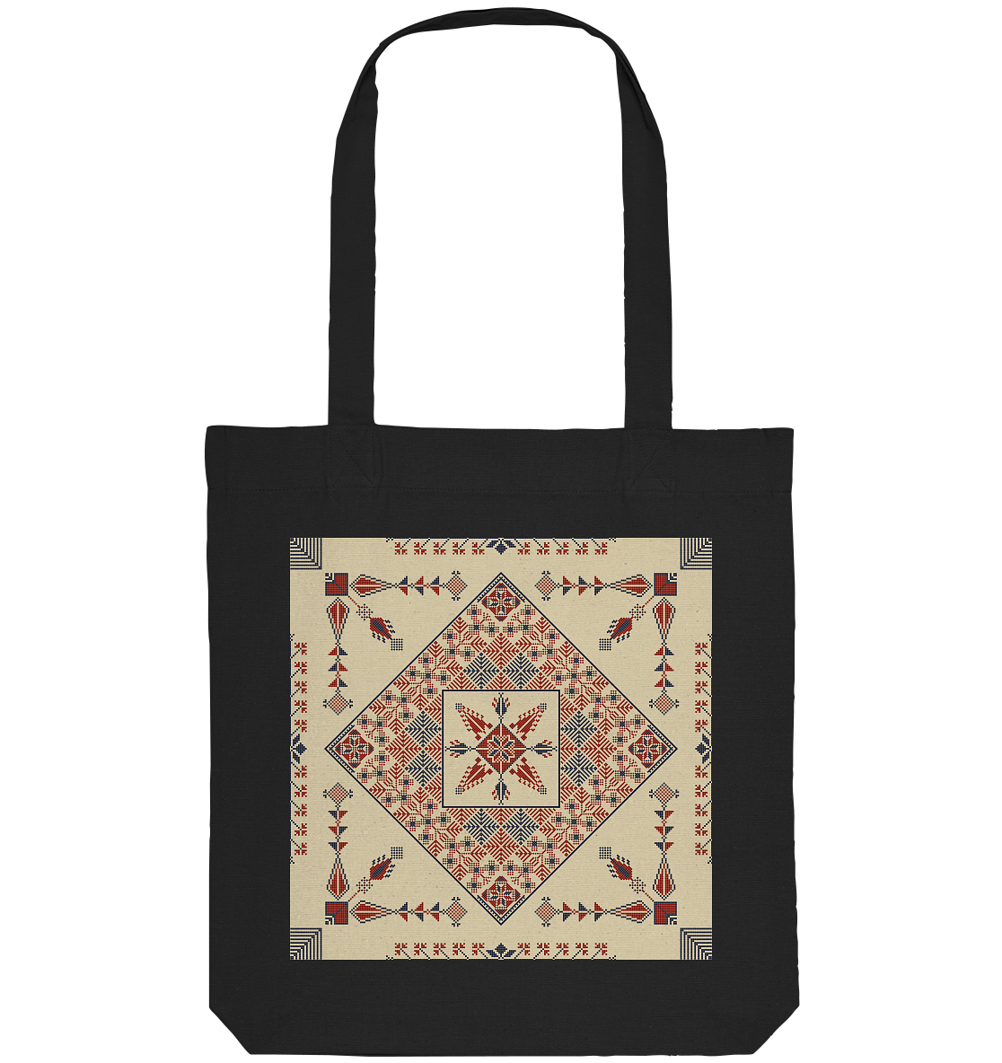 Natural and Red Pattern - Organic Tote-Bag