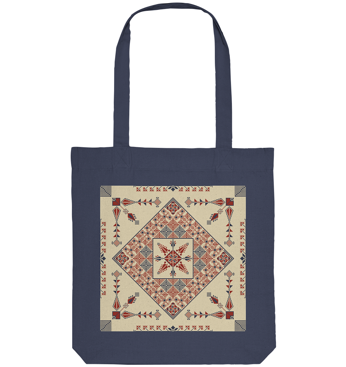 Natural and Red Pattern - Organic Tote-Bag