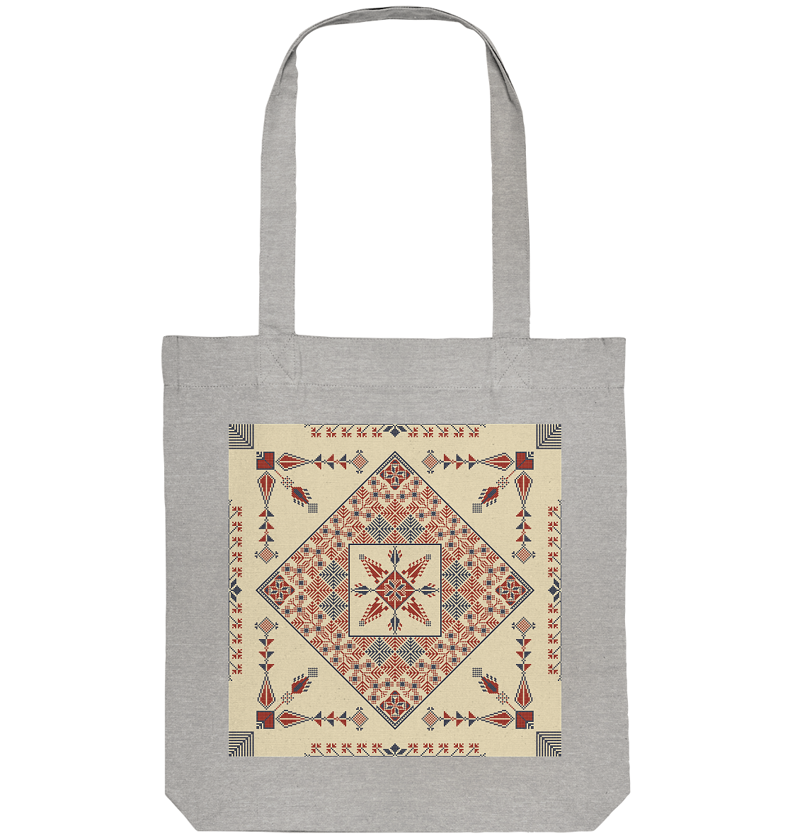 Natural and Red Pattern - Organic Tote-Bag