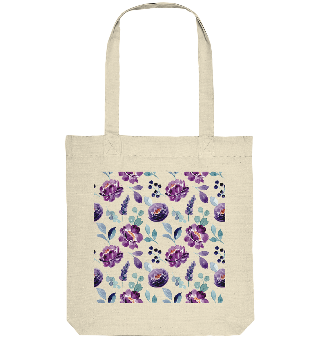 Blumenmuster Lila - Organic Tote-Bag