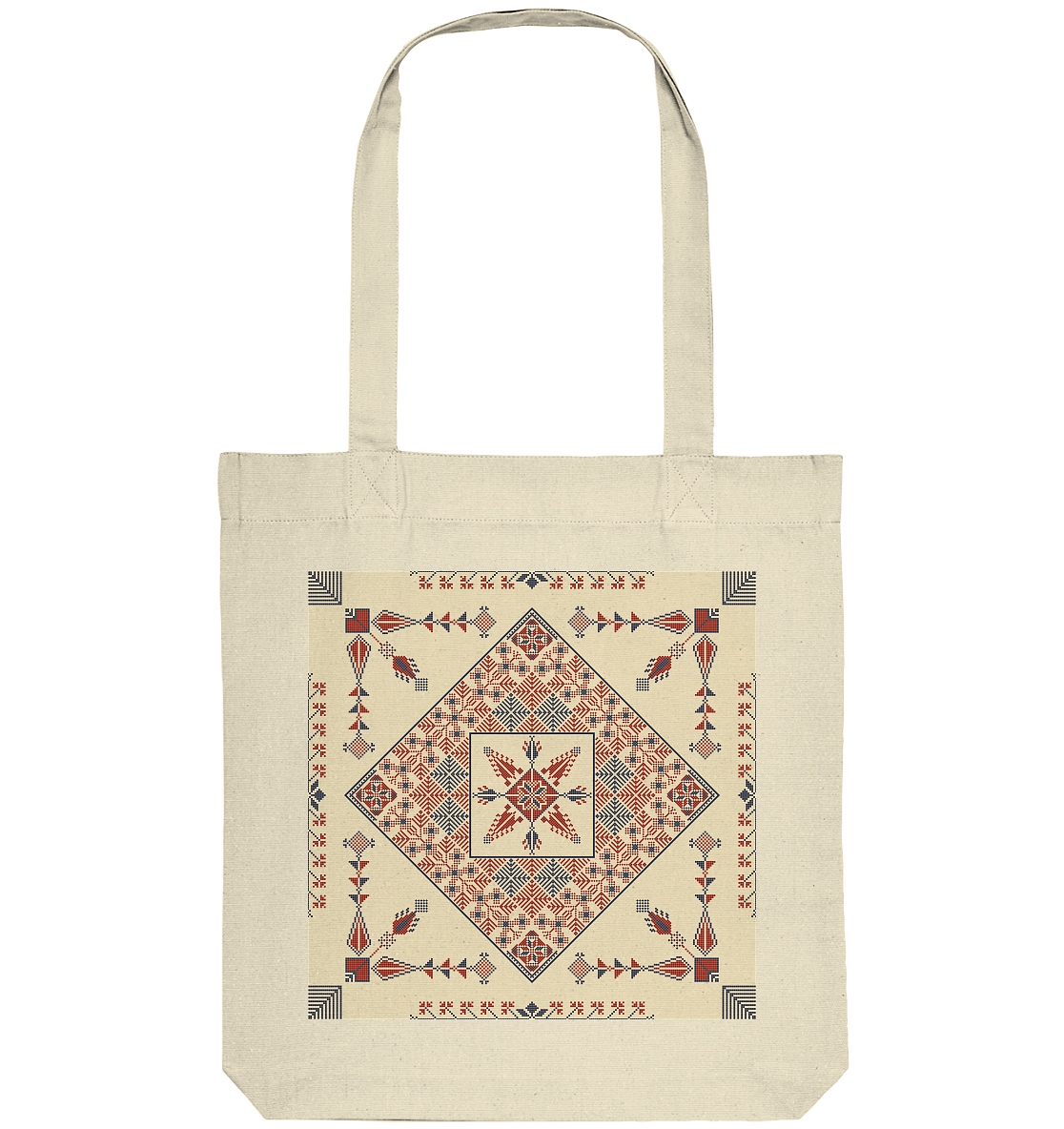 Natural and Red Pattern - Organic Tote-Bag