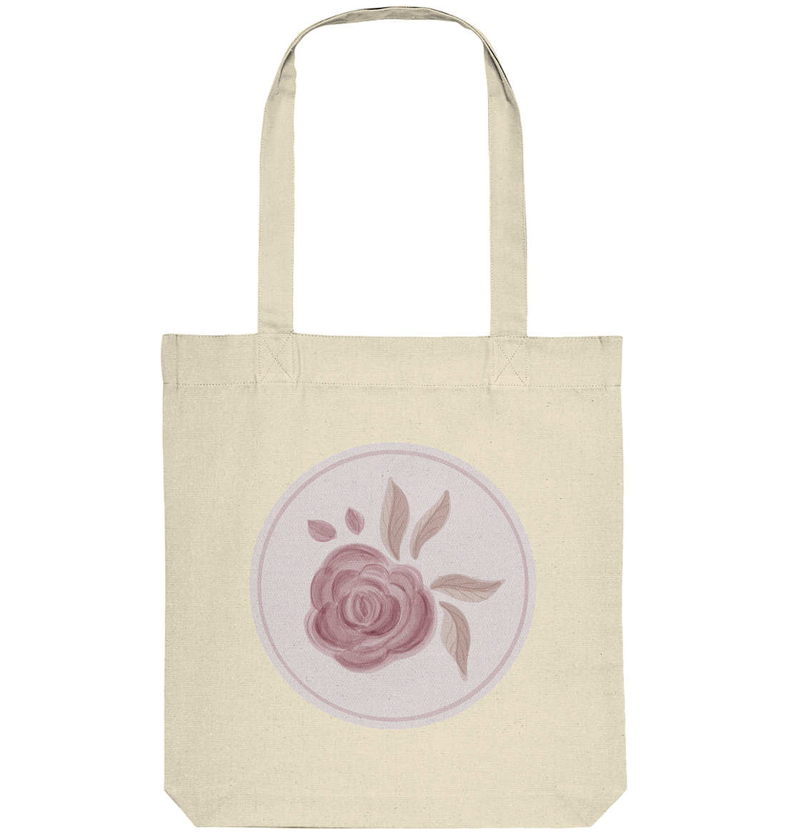 Blume Rund Rose - Organic Tote-Bag