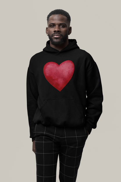 Watercolor red heart - Organic Hoodie