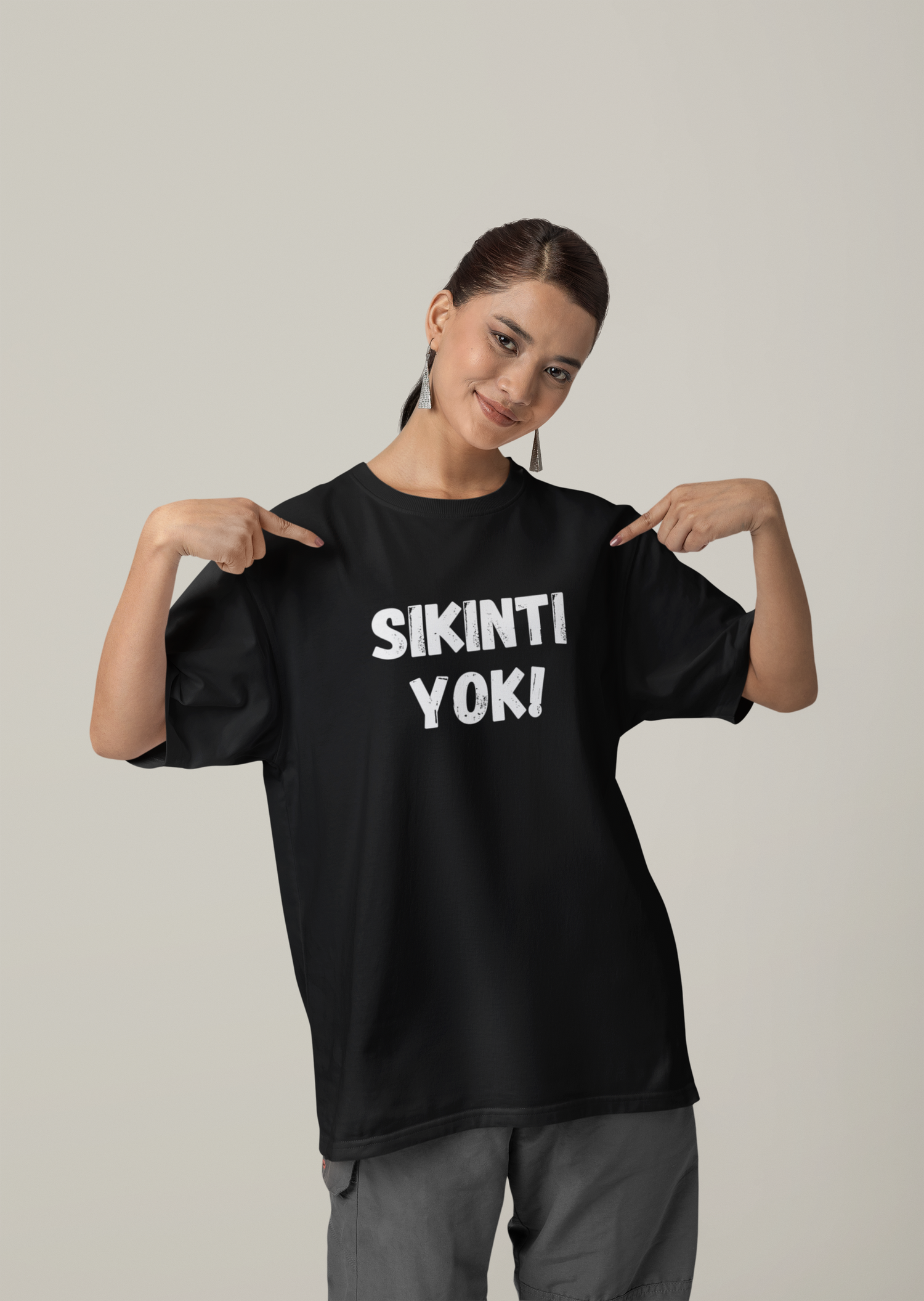 SIKINTI YOK! - Oversized Unisex T-Shirt